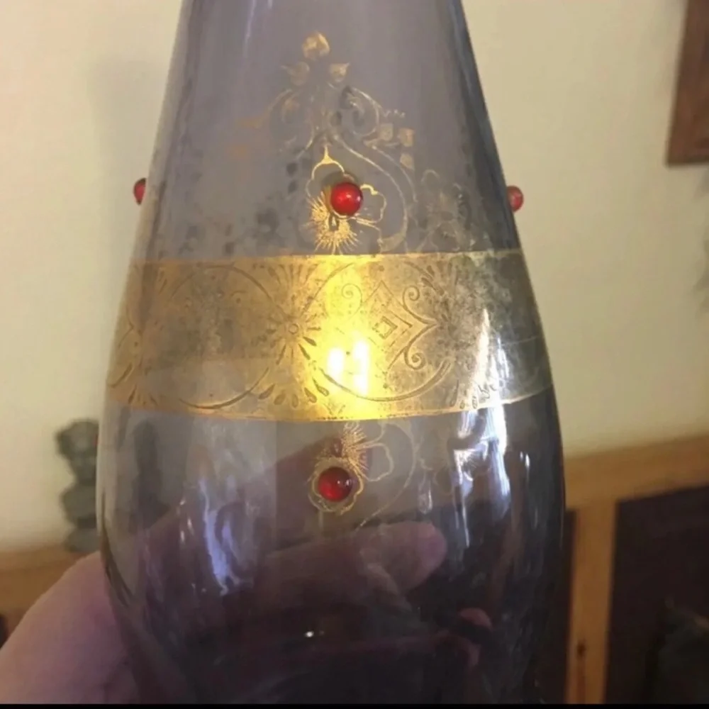 Antique 1920s Italian decanter and glass set